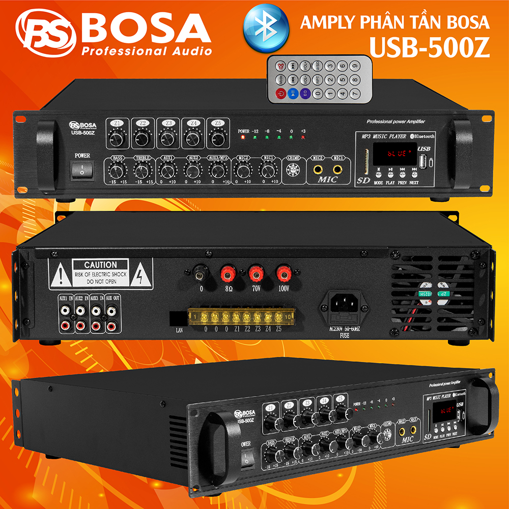 Amply phân vùng Bosa USB 500Z Remote